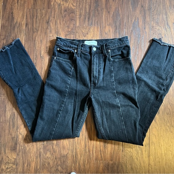 Abercrombie & Fitch Black High Rise Skinny Jeans w/ Slits - Picture 3 of 4